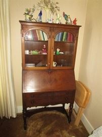 Drop front writing desk w/ display