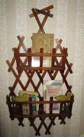 Antique wooden wall book shelf