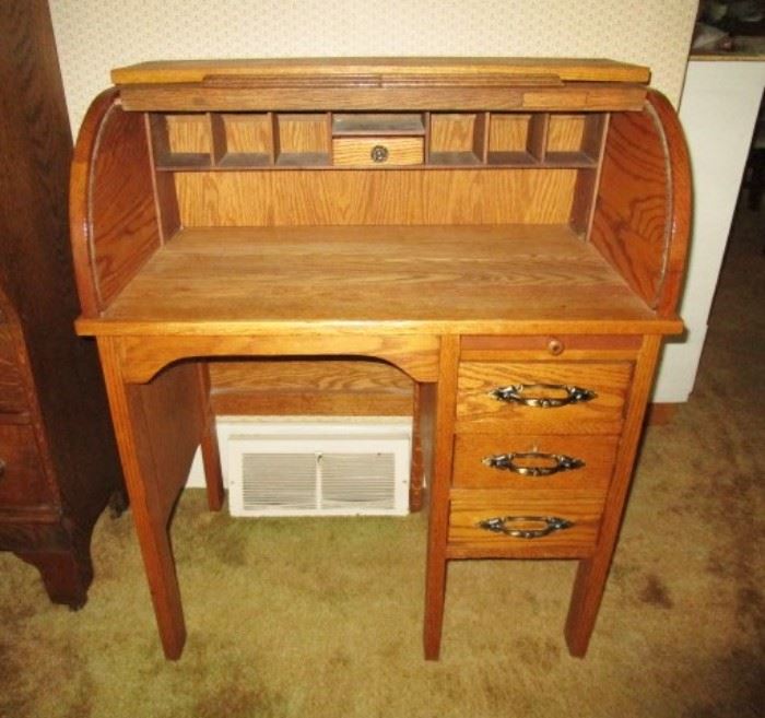 Beautiful antique child's roll top desk