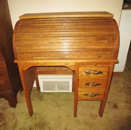Antique child's roll top desk