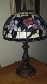 One of 10 stained glass lamp shades.