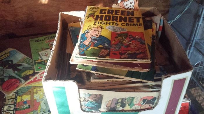 A whole box of vintage comic books.