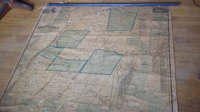 1867 Rensselaer County wall map.