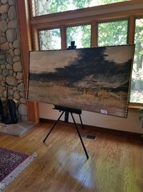 Vintage Martha Borge large acrylic from Gumps San Francisco. 