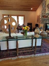 Vintage McGuire sofa table. Excellent vintage condition. 