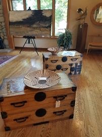 Antique Japanese Tansu Trunk. One fits on top of the other. We have them separated at this time. Outstanding condition. 