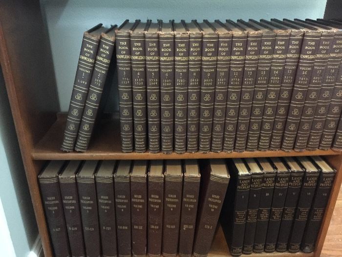 3 sets of old encyclopedias
