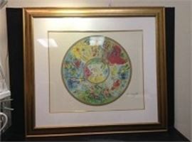Limited Edition Facsimile Signed Marc Chagall Lithog 