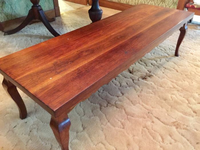 Wood farmhouse style coffee table or low bench