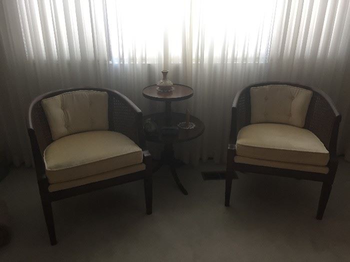 Upstairs bedroom, two vintage matching chairs, $45 each , Mahogany table.