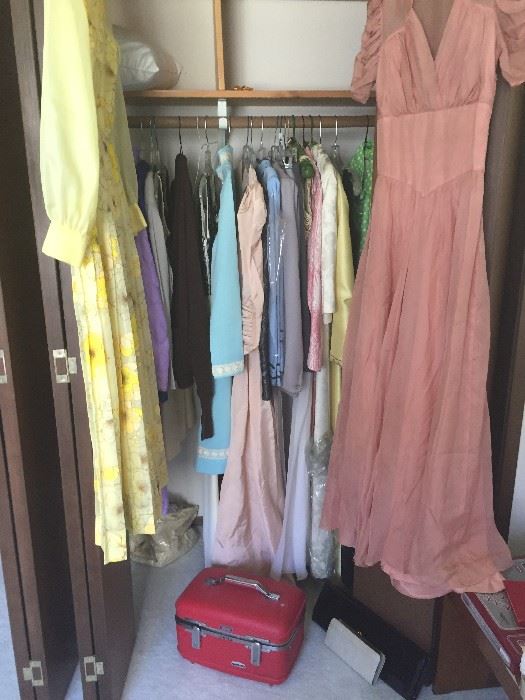 Vintage clothes in the one closet on main floor