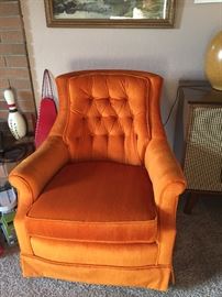 Love this vintage orange chair.As new, $65