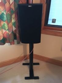 B and W Speakers with Stands