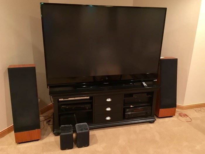 Mitsubishi Widescreen 64 Inch TV with Two Sets of Speakers