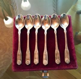Set of Six Antique Silver Spoons