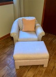 White Chair with Ottoman