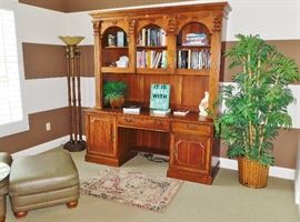 Thomasville Executive office credenza with hutch Thomasville torchiere floor lamp