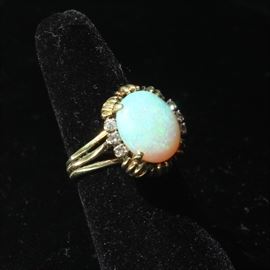 14 k diamonds and opal