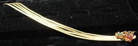 14 k gold and precious stone bracelet