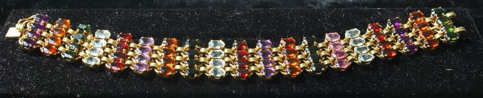 14 k gold and semi-precious stone bracelet