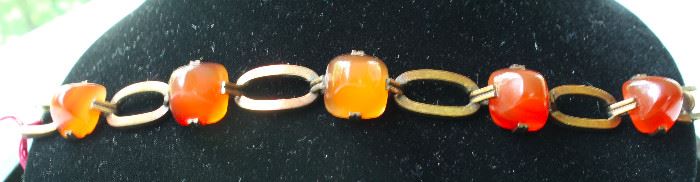 14 k gold carnelian bracelet