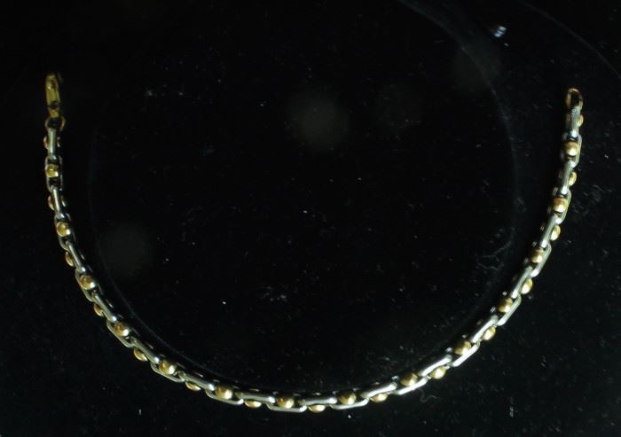 14 k gold and sterling designer necklace