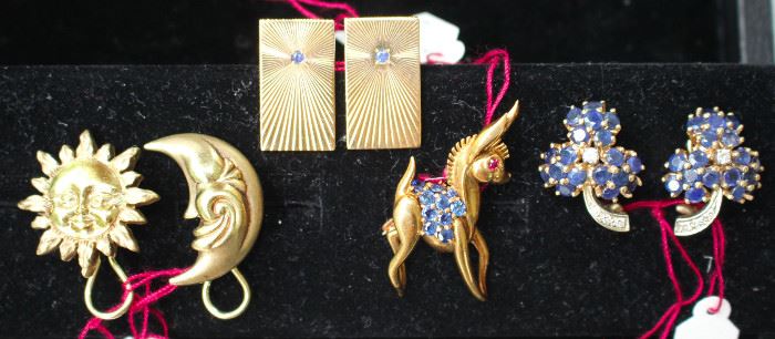 14 & 18 k gold with sapphires and diamonds