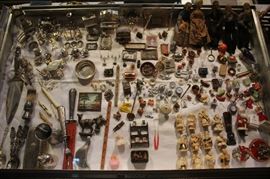 Eugene Kupjack Sterling Silver miniature furniture, netsukes, miniature doll house accessories