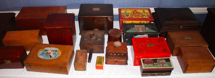 Collection of boxes and humidors