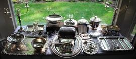 Beautiful assortment of silverplated table articles