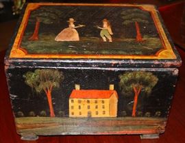 Beautiful antique folk painted box