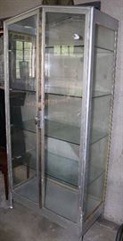 Killer glass and metal two door cabinet