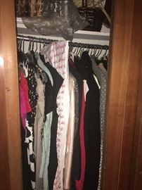 Closets packed with clothes 