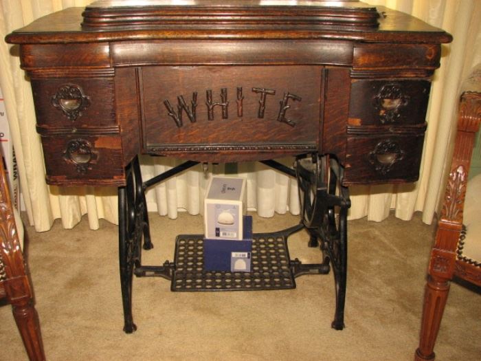 White sewing cabinet