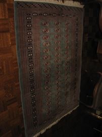Aquamarine rug, hand knotted