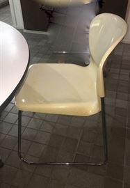 High vintage molded plastic chairs