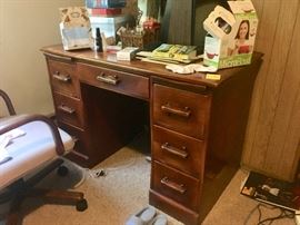Antique desk & end tables