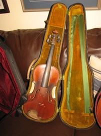 vintage violin with 1929 program