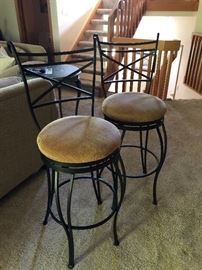 Pair of Wrought Iron Bar Stools