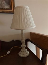 Antiqued bedside lamp