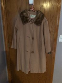 Vintage Cashmere and mink coat - 3/4 sleeves - size 6-8