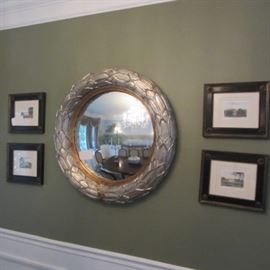 BEAUTIFUL GOLD & SILVER ROUND MIRROR