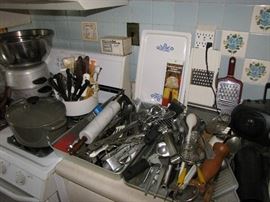 Many new kitchen utensils, even the used items - could pass as new.