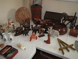 TONS of vintage Thai - Spain - Equador - Puerto Rico wood carved collectibles.