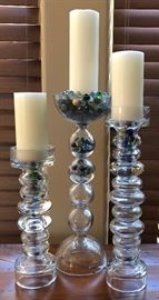 Set/3 Glass Pillars