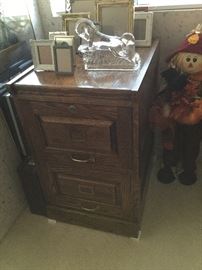 Two drawer oak filing cabinet