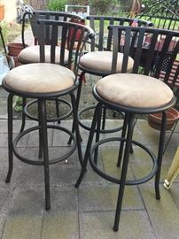 Four bar stools, higher height, metal