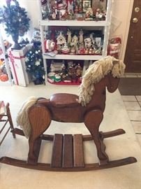 Wood rocking horse, very sturdy for the rambunctious child