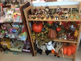 The cutest ornaments or just decor, more seasonal, plus bins and bins of new in package fun for kids