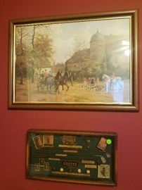 GOLF SHADOW BOX, HUNTING SCENE PICTURE.